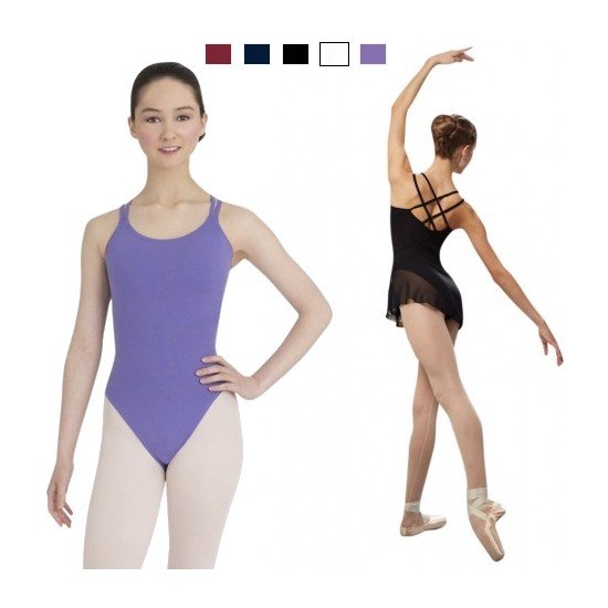 CC123 db strap cami leotard body con intreccio posteriore