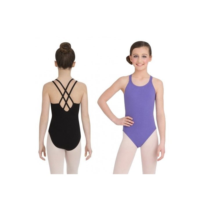 CC123C db strap cami leotard body con intreccio posteriore BIMBA