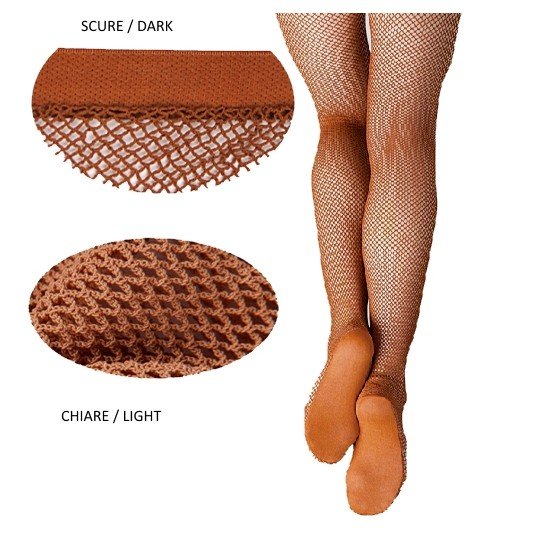 COLLANT RETE Fishnet Professionale con suoletta sottopiede