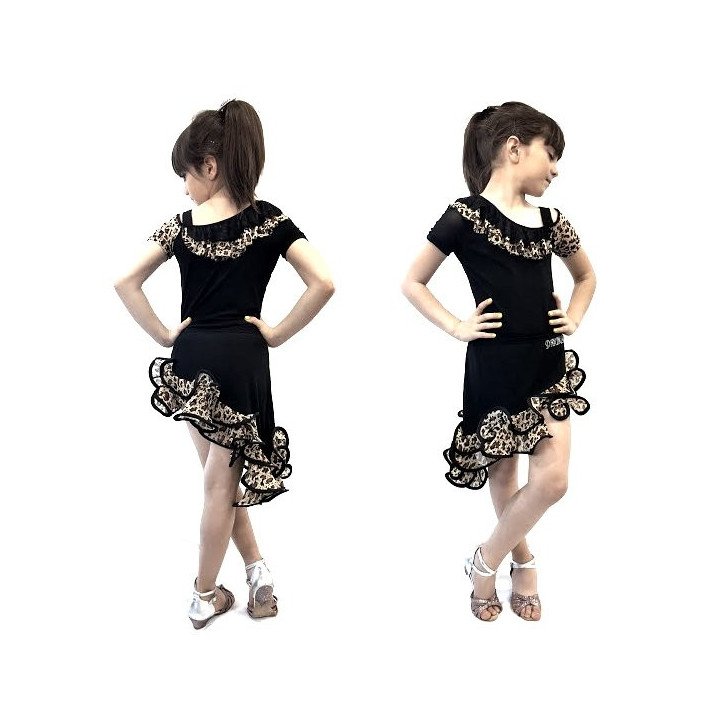 Abito bimbe due pezzi latin leopardato