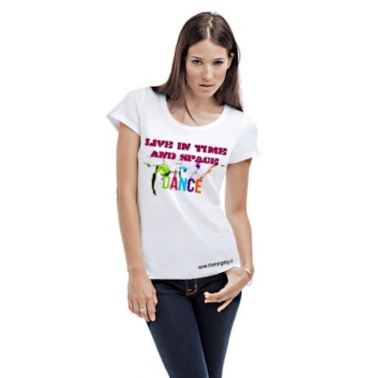 Camiseta de mujer manga cortaLive in Time and Space DANCE