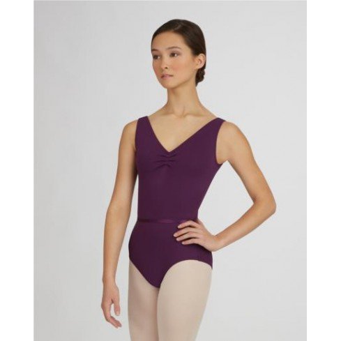 TC0002 V-Neck Pinch Front Leotard w/ Belt