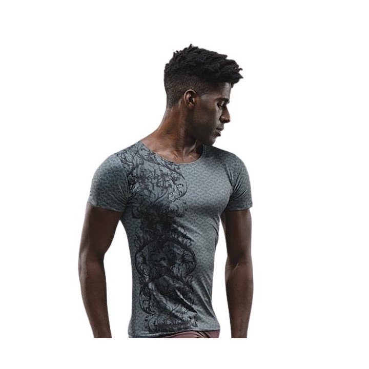 ABRAX- T-shirt con scollo Microfibra stampata