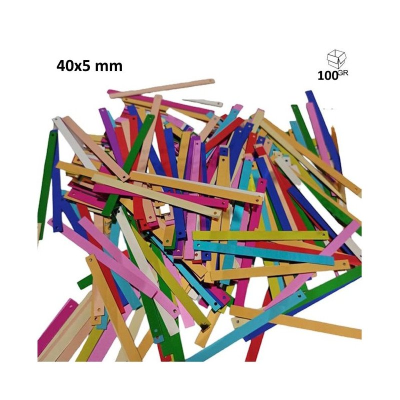Paillettes  Rettangolari 40x5mm (100gr)