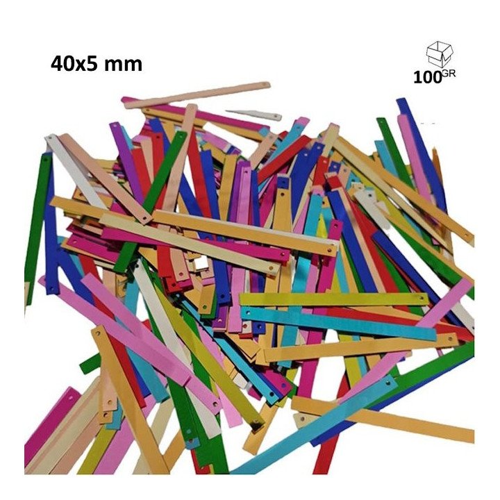 Paillettes  Rettangolari 40x5mm (100gr)
