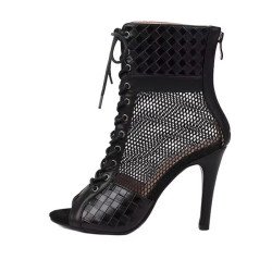 Stivale Heels con lacci e rete