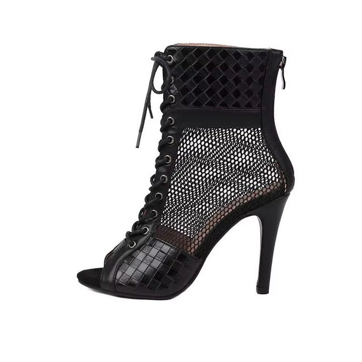 Stivale Heels con lacci e rete